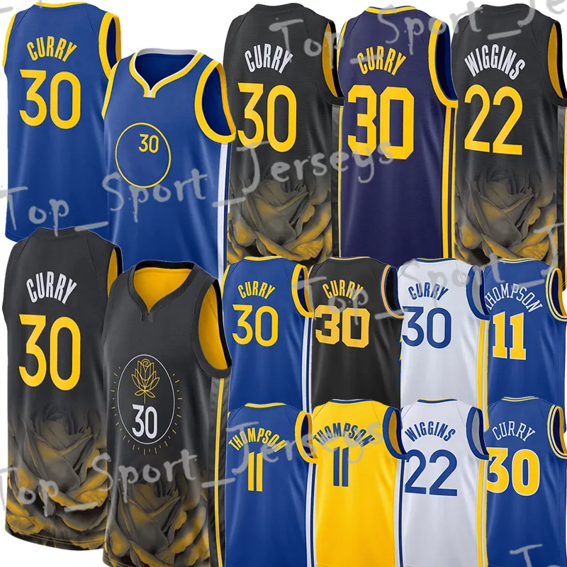 Stephen Curry Klay Thompson Basketball Jerseys Draymond Green Andrew Wiggins Poole Jonathan Kuminga 2023 City Shirt Edition Blue Black 30 11 23 3 22 jersey