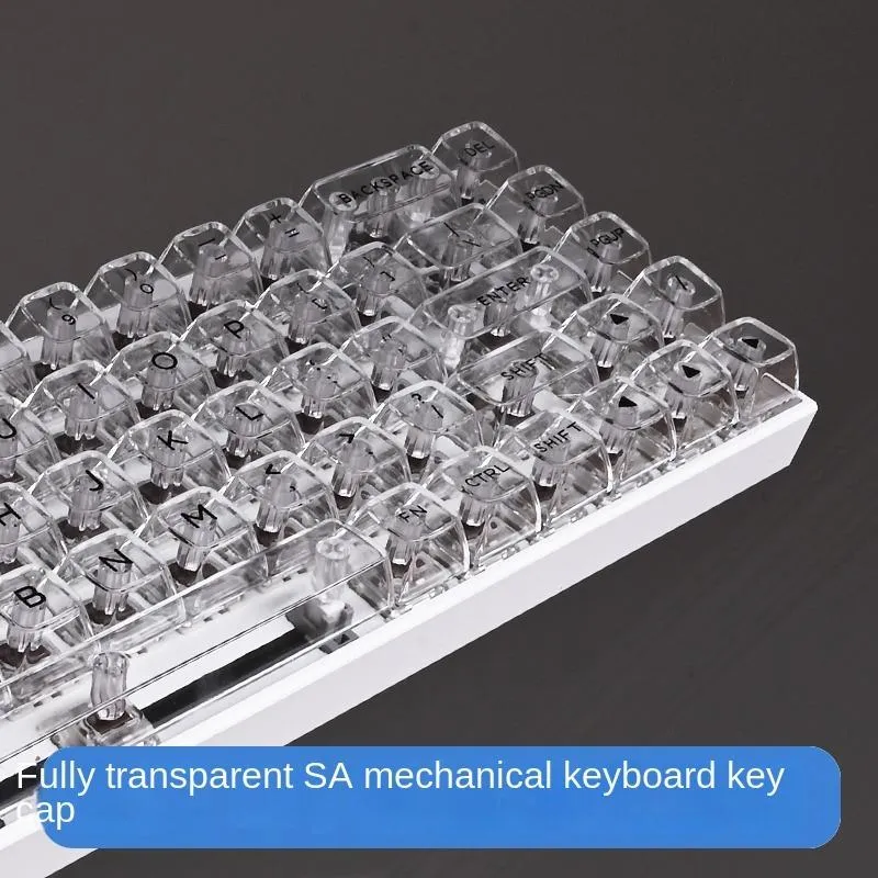 Accessoires SA Keycap de cristal hautement transparent Clé du clavier mécanique Set complet de touches 64/84/98/104