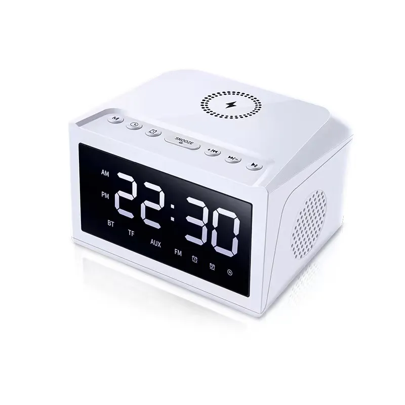 Portátil HF18 Wireless Bluetooth Carregamento FM Rádio LED Display Clock Multifunction Allear Digital Clock Bluetooth Speaker