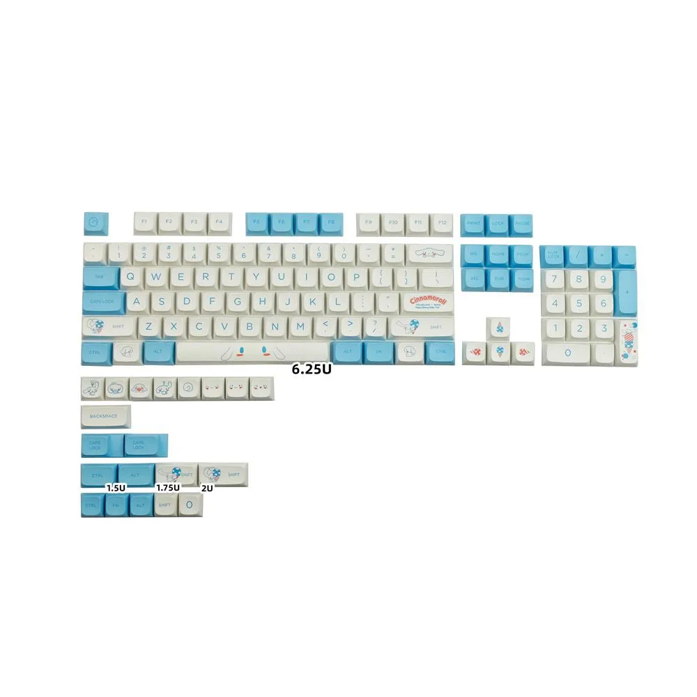 Combos xda keycaps Mint Crystal Dyesublimation PBT Key Cap para Cherry MX Gateron Switch Teclado mecânico GK61 64 87 96 108