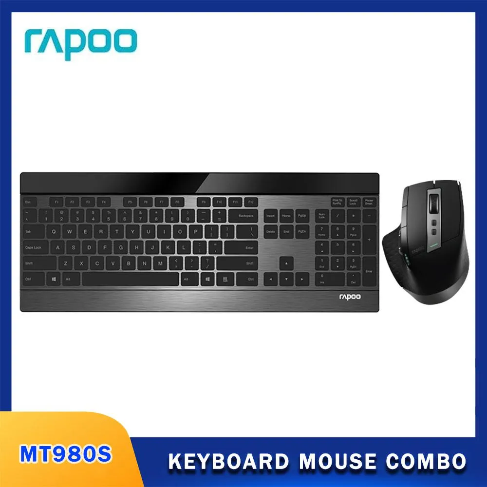 Combos (Rapoo) MT980S clavier et souris sans fil à trois modes combinaison de bureau ultra-mince en métal