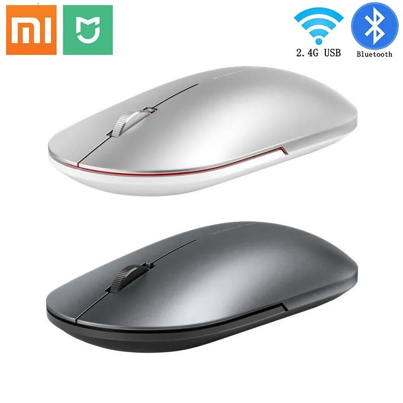 Mouse Xiaomi Mouse Wireless 2/Mouse moda Connessione USB Bluetooth 1000 dpi 2.4ghz Muto ottico Laptop Notebook Mouse da gioco per ufficio