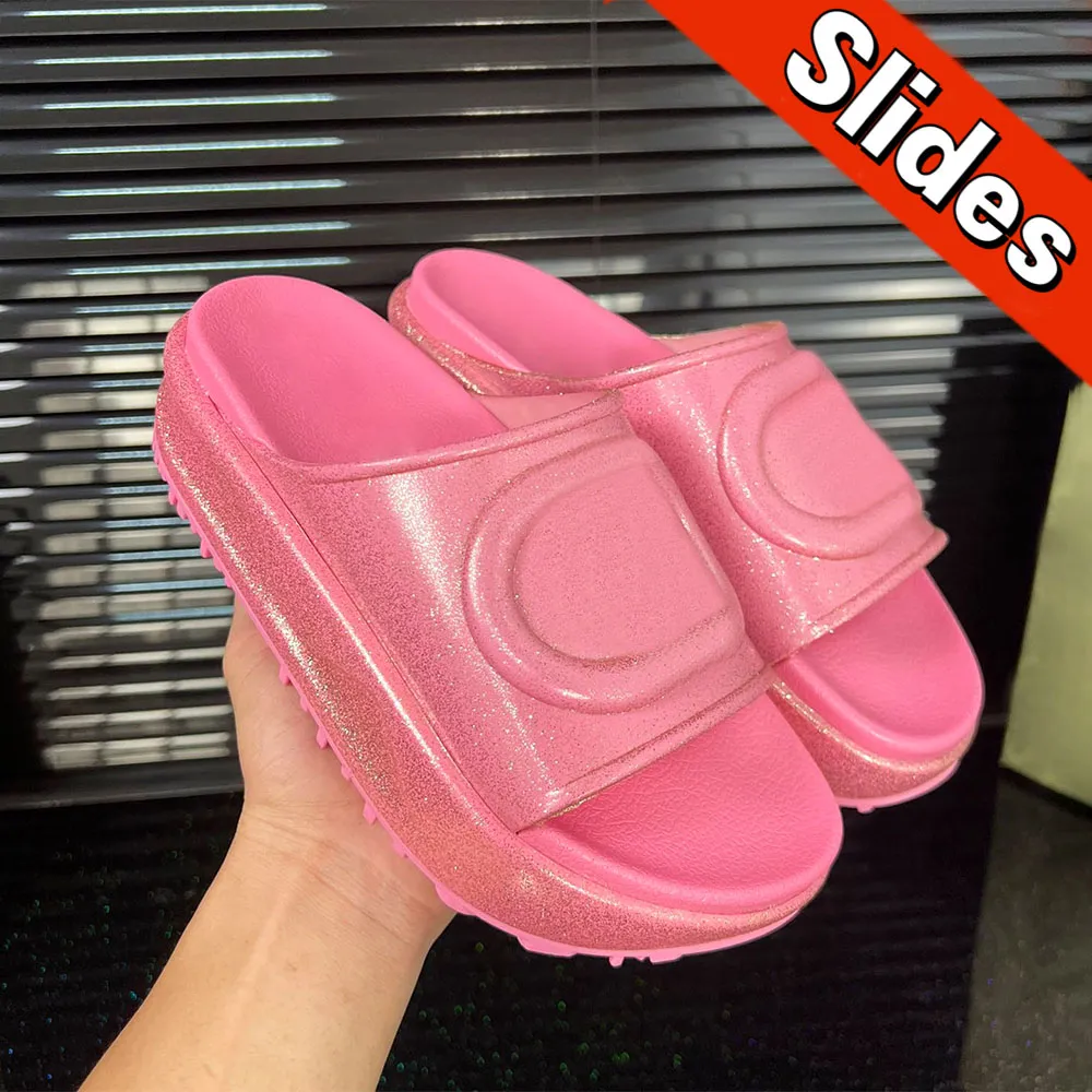 Silver pink slides sales
