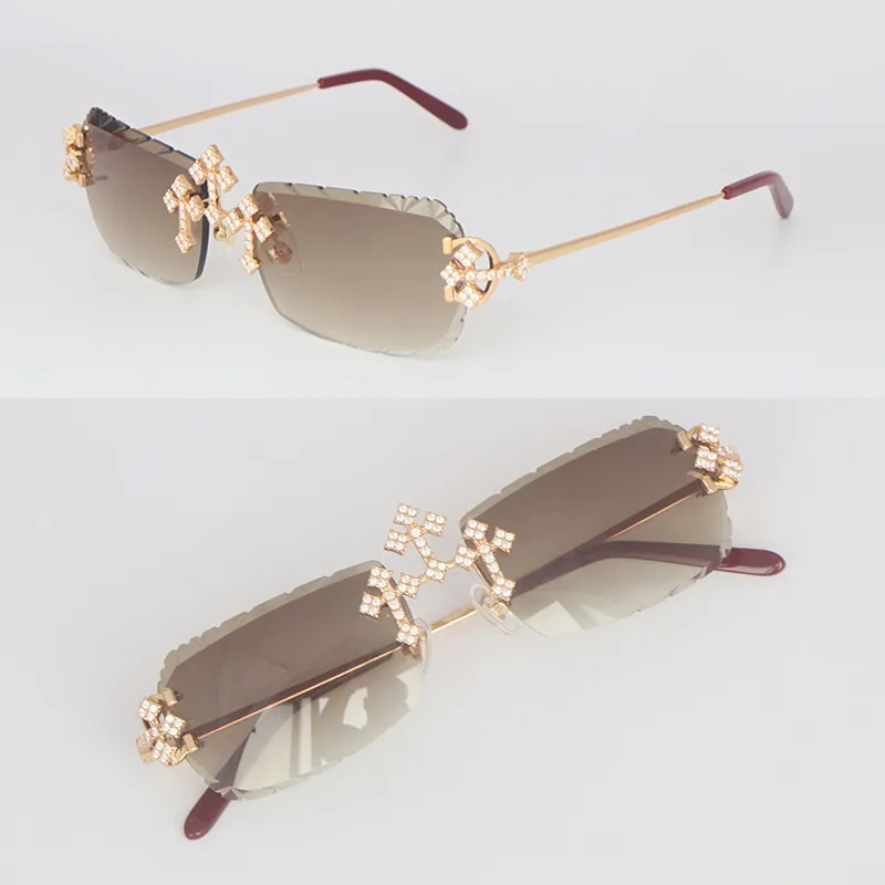 Luxury Moissanite Diamond Rimless Sunglasses 4 Carat Big  display picture 3