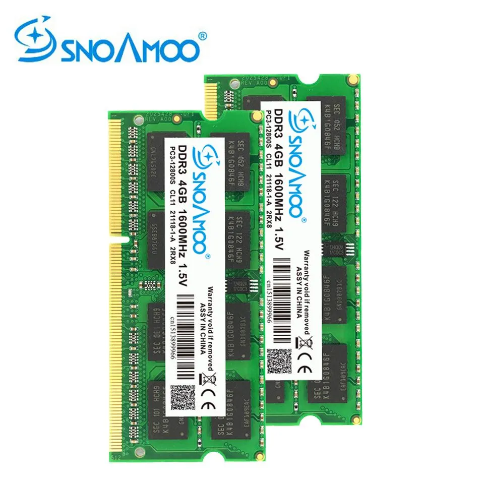 Rams Snoamoo Rams DDR3 4GB 1333/1600 MHzノートブックメモリPC310600S 204PIN 1.5V 2RX8 SODIMMコンピューターメモリ保証