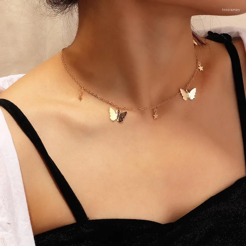 Choker ketting voor vrouwen meisje mode vlinder Bohemia goud zilveren kleur nek ketting luxe kettingen sieraden accessoires geschenken