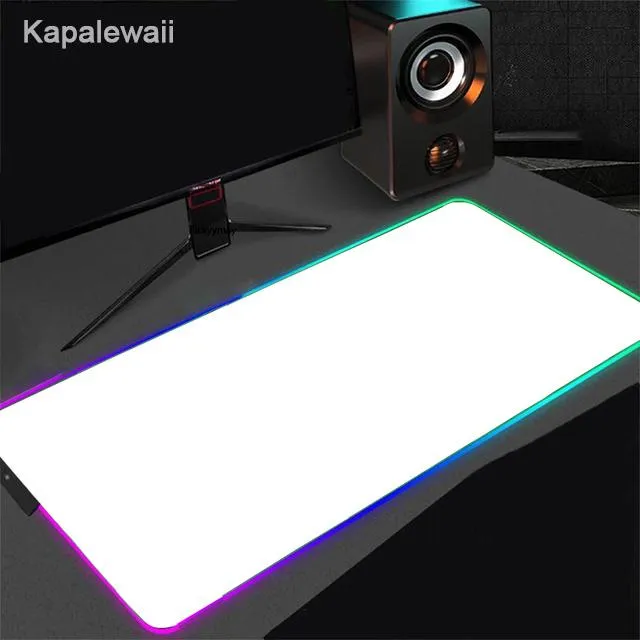 RESTS Custom Mouse Pad RGB White Mousepad 90x40 DIY Anime LED Backlit 80x30 XXL Gamer Light Gaming Keyboard Großer Deskmat -Maus Teppich