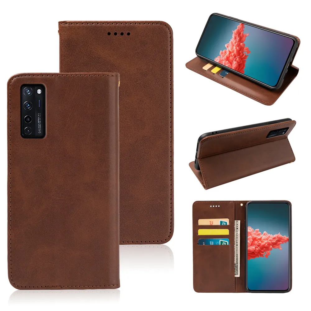 Étui de téléphone en cuir pour ZTE Blade V30 Vita A53 V41 Smart A52 Lite A72 5G Flip Cover Wallet Housse en cuir avec porte-carte