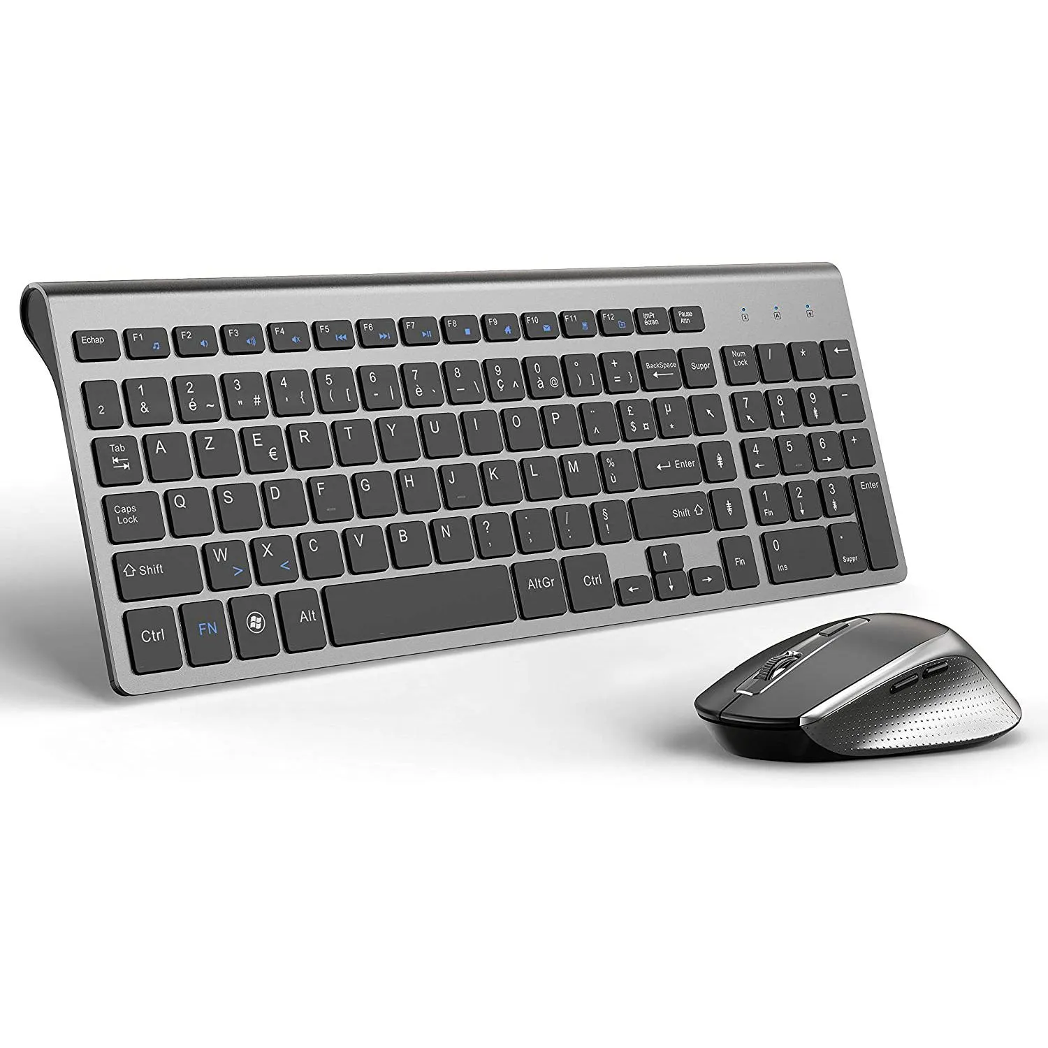 Combos "Azerty" French Layout Wireless KeyboardおよびMouse Combo 2.4G Slim Ergonomic Cieting KeyboardとWindowsラップトップPC用のマウス。