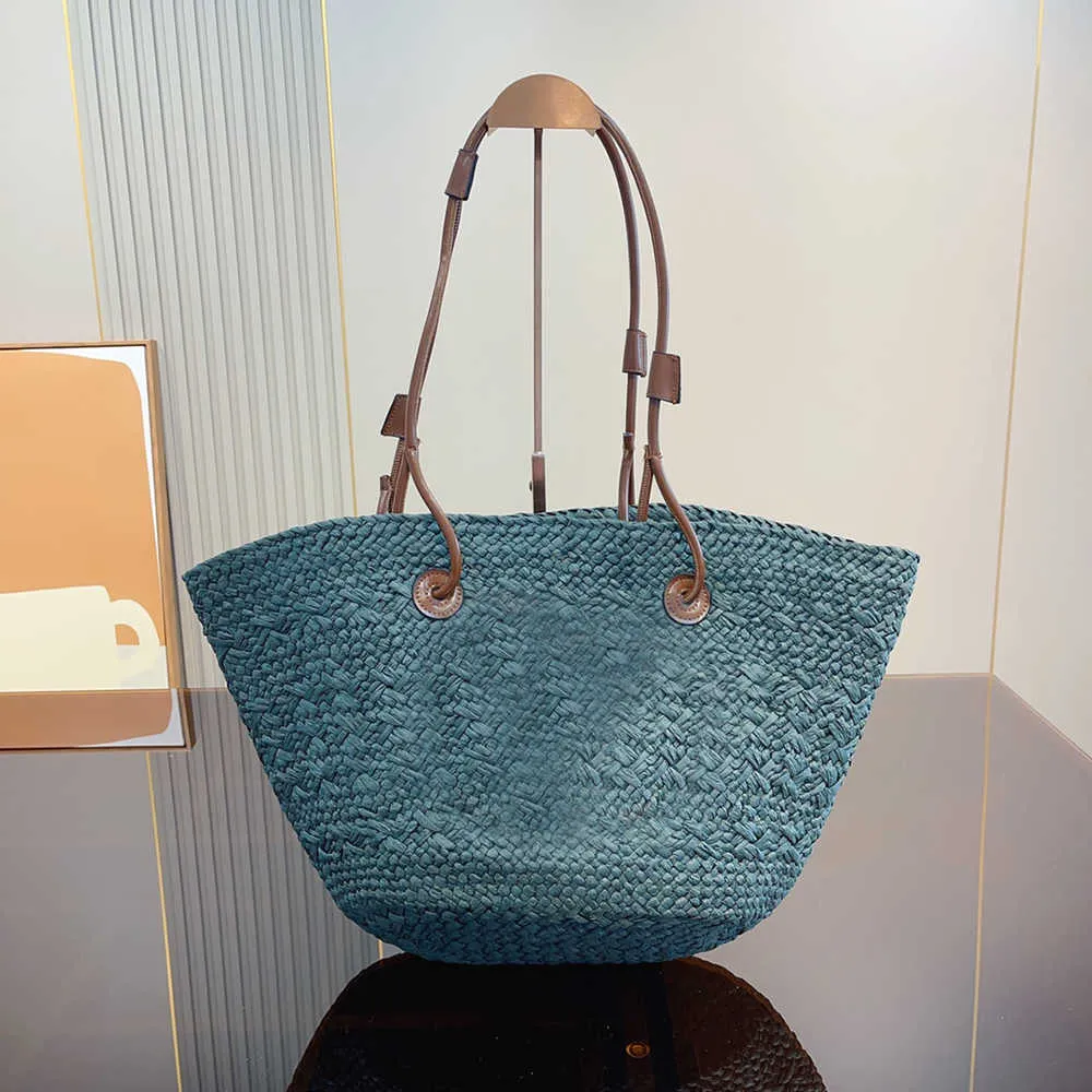 beach totes Straw Bag Shoulder Bags Handbags Plain Knitting Crochet Embroidery Open Casual Tote Straps Leather Floral Fashion Women Purse