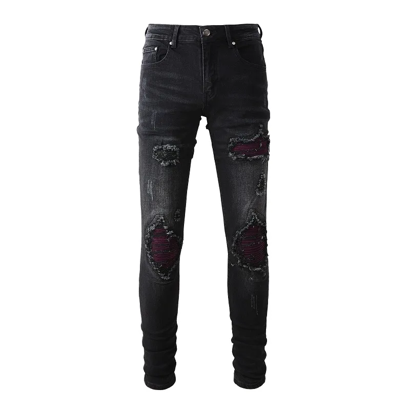 Herrendesigner Denim Jeans Fashion zerrissener schlanker Fit Jean Herren Motorrad Biker Hosen High Street Hip Hop Distelte zerstörte Denim Jean Jogger Hosen