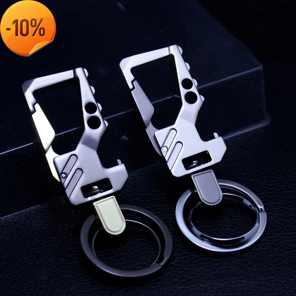 New Metal Car Key Double Ring Key Holders Multi Function Key Organizer Car Key Chain Business Gifts Car Gadget Bottle Opener Keyring