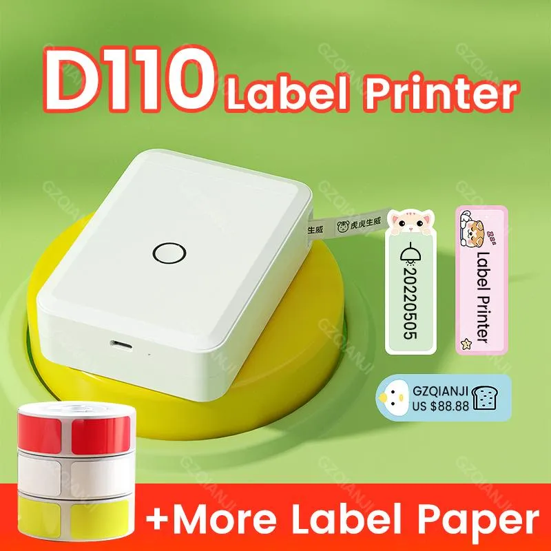 Принтеры Niimbot D110 Mini Portable Thermal Label Printer Pacly Roll Hangul Bluetooth -метка