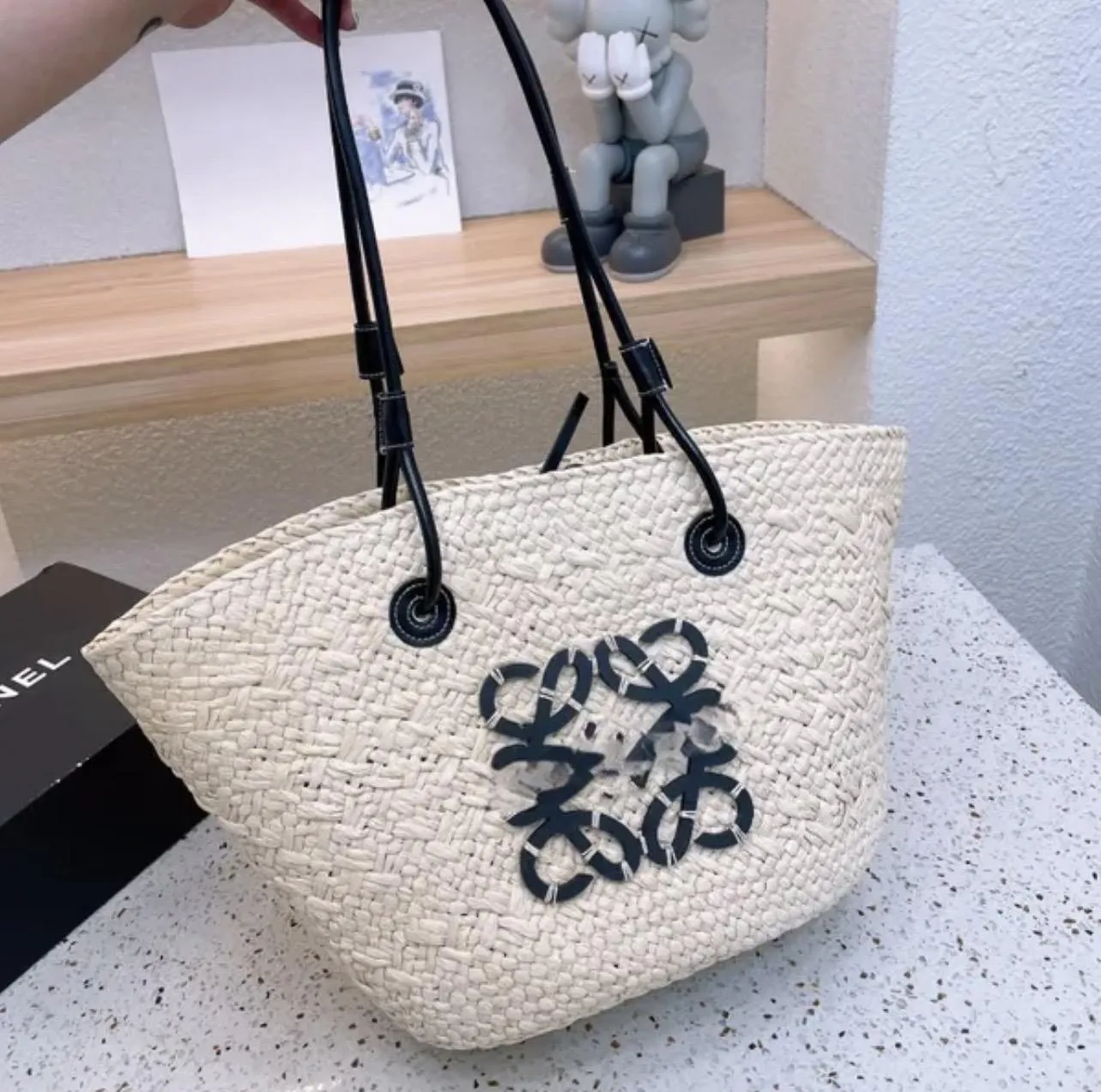 designer beach bag straw fashion high quality casual grass woven handbag party beach party essential perfect reproduction