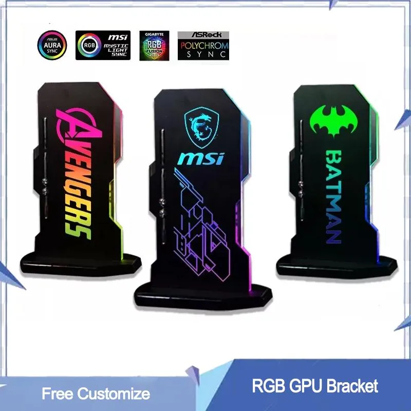 Refroidissement DIY Vertical GPU Support 5V Argb Symphony Graphics Carte Bracket VGA Holder 12V RGB AURA COLOR