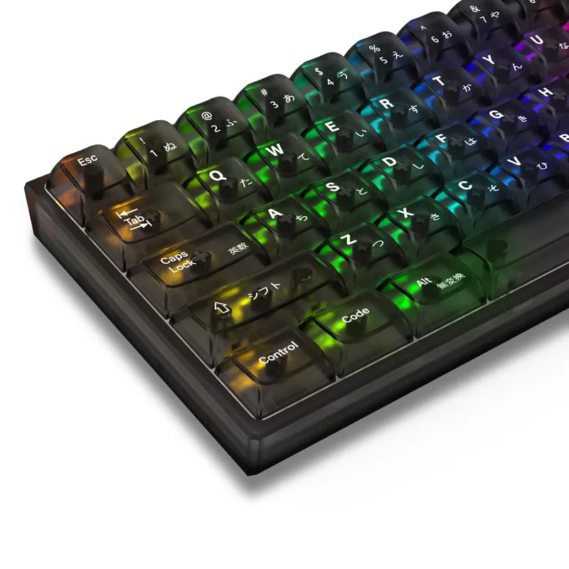 Tillbehör 82 Key Transparent Black KeyCaps OSA Profile KeyCap RGB Backbelyst för 61 64 66 68 Chery Gateron Wireless Mechanical Game Tangentboard