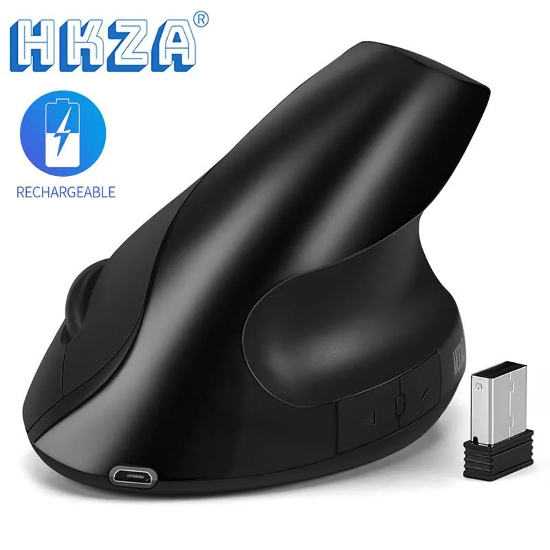 Mice HKZA Vertical Ergonomic Gaming Mouse Wireless Rechargeable Gamer Mause Kit Optical 2.4G Mouse Computer Laptop Desktop USB Mice