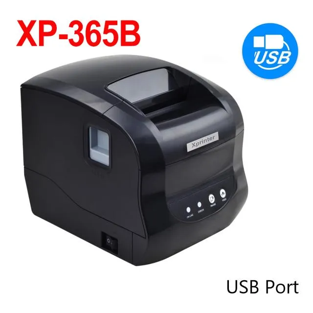 Printers Xprinter Thermal Printer Label Printer Receipt Bar QR Code Sticker Machine 80mm 365B 370B USB Bluetooth Printing