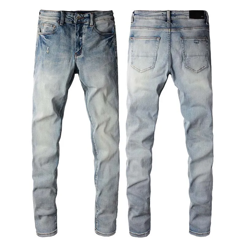 M Neue hochwertige Jeans zerrissene und zerrissene Motorradhose Slim Fit Motorradjeans Herren Designerjeans Größe 28-40 M#19