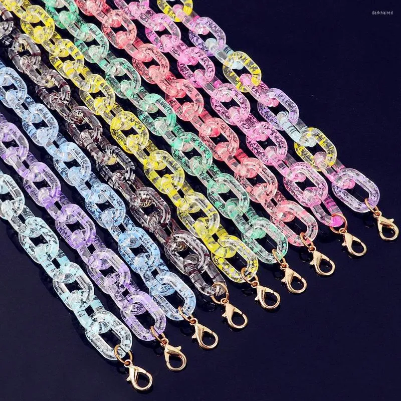 Chains FishSheep Statement Transparent Speckled Acrylic Chain Necklace For Women Resin Boho Chunky Plastic Collar Necklaces Y2k Jewelry