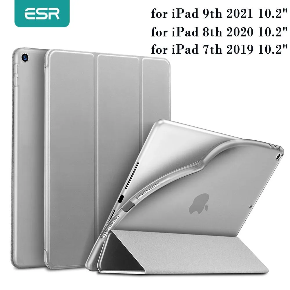 Case ESR Case for iPad 9 Soft TPU Smart Case for Apple iPad 7 7th 8 8th 9 9th Generation 2021 10.2 -tums omslag för iPad 8: e 2020