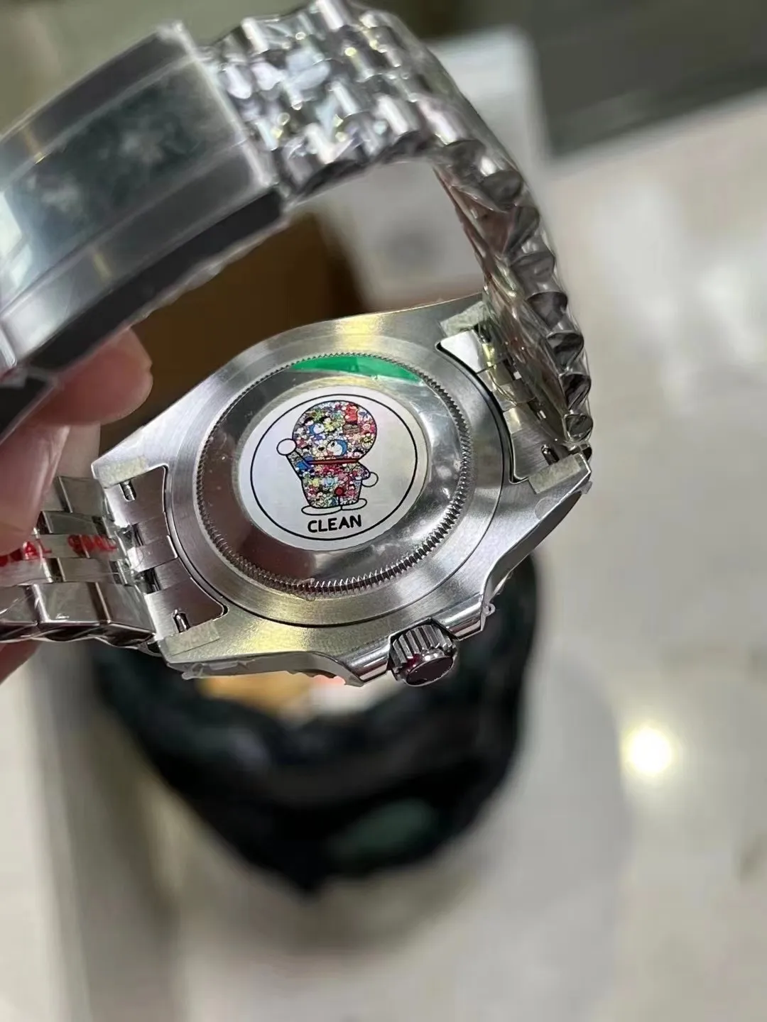 Uomo da 40 mm a sinistra Guarda il movimento automatico di qualita automatica pulito di miglior orologio da polso in ceramica nera verde 904L