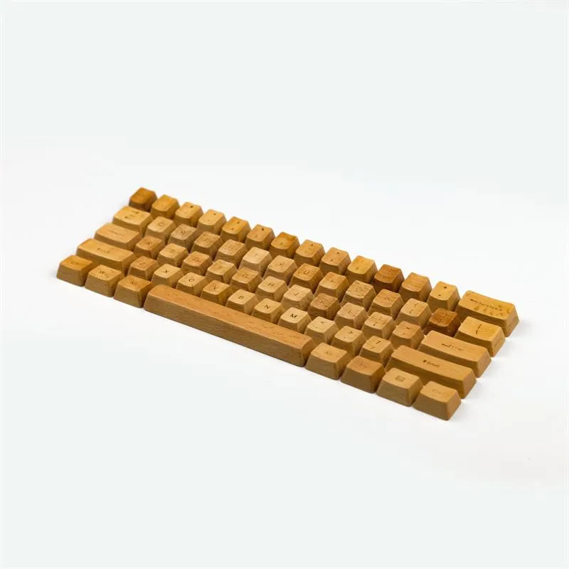 Combos houx en bois touches 60 87 108 Profil OEM complet Langue anglaise pour le jeu Mécanique clavier en bois Grain Concis Fashion