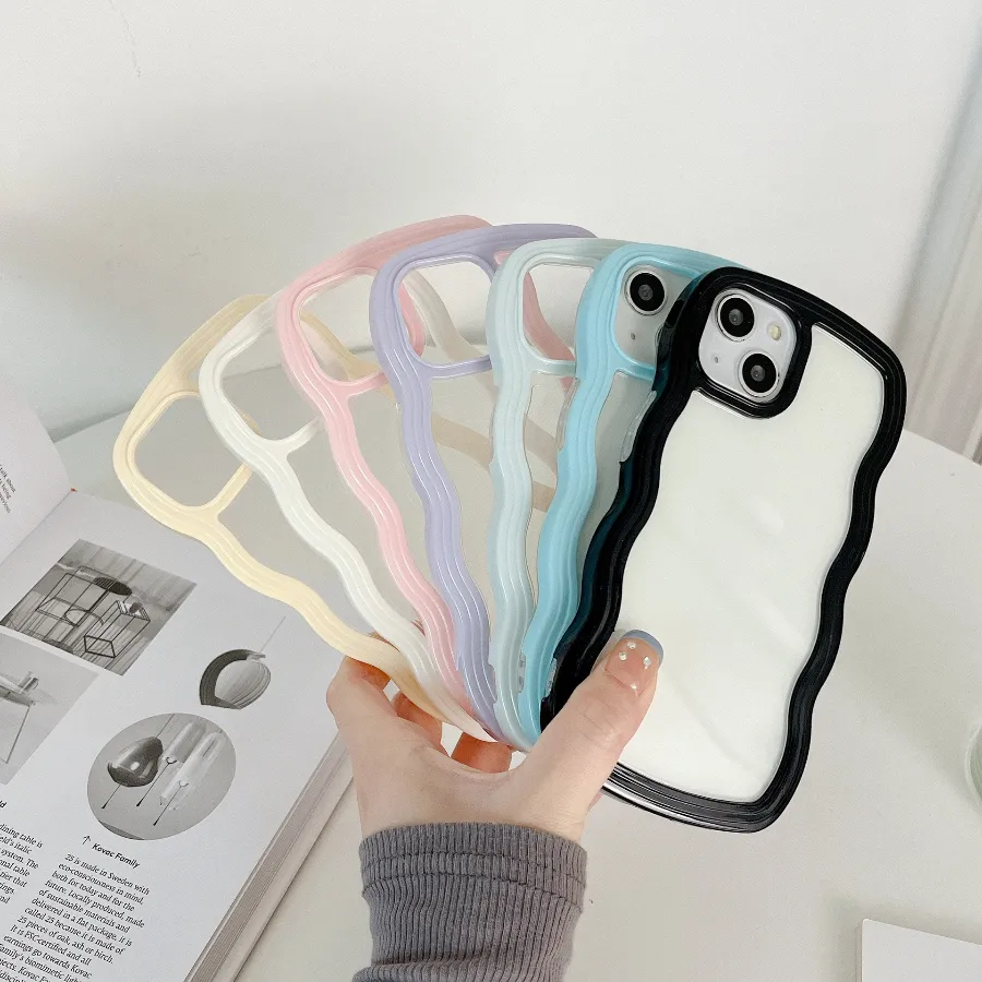 Cell Phone Case Cover Big Wave Transparent Bottom Case Suitable for Apple 14/13/iphone/12/11/X and More