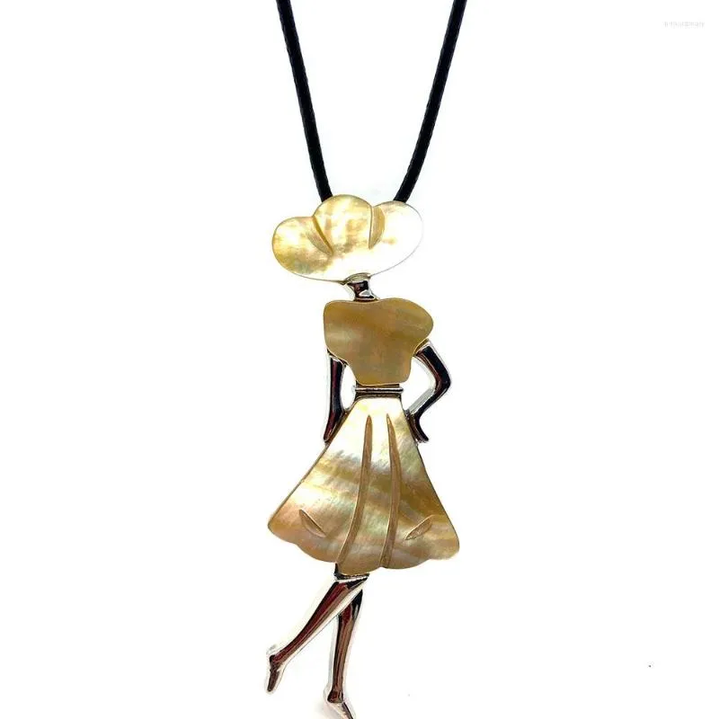 Ketens abalone shell danser meisje elegant banket creatieve broche diy ketting hanger dubbele gebruik cadeau fijne sieraden accessoires