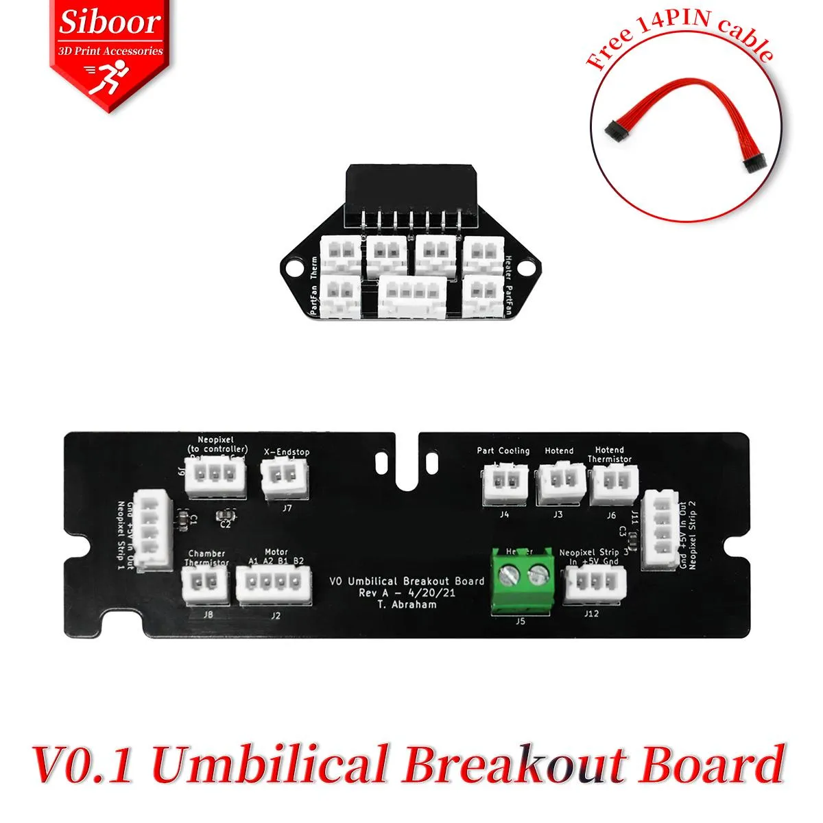 Skanna heta slut PCB -adapterkit 3D -skrivarram Adapterkort Selfr Olling Tube 3D -skrivar Tillbehör+23 cm lång kabel RGB