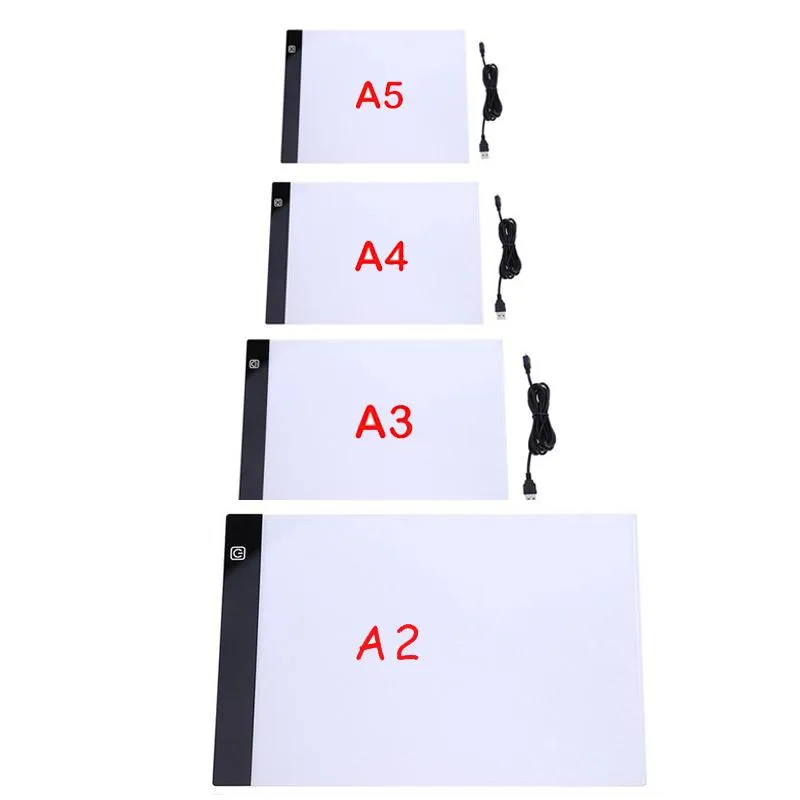 Tabletter 2022 A2/A3/A4/A5 LED Light Pad For Diamond Målning Artcraft Tracing Light Box Board Digitala surfplattor Målning TABABLET