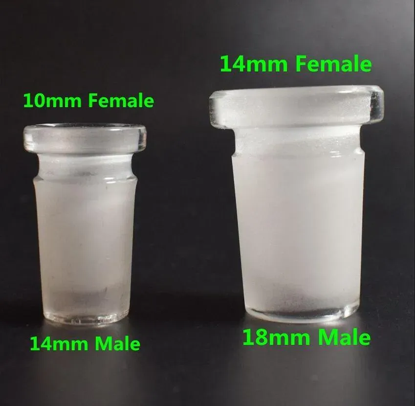 DHL 10mm à 14mm Adaptateur d'extension de réducteur de réduction de taille Connecteur mâle à femelle adaptateur de verre adaptateur de bongs de verre joint au sol