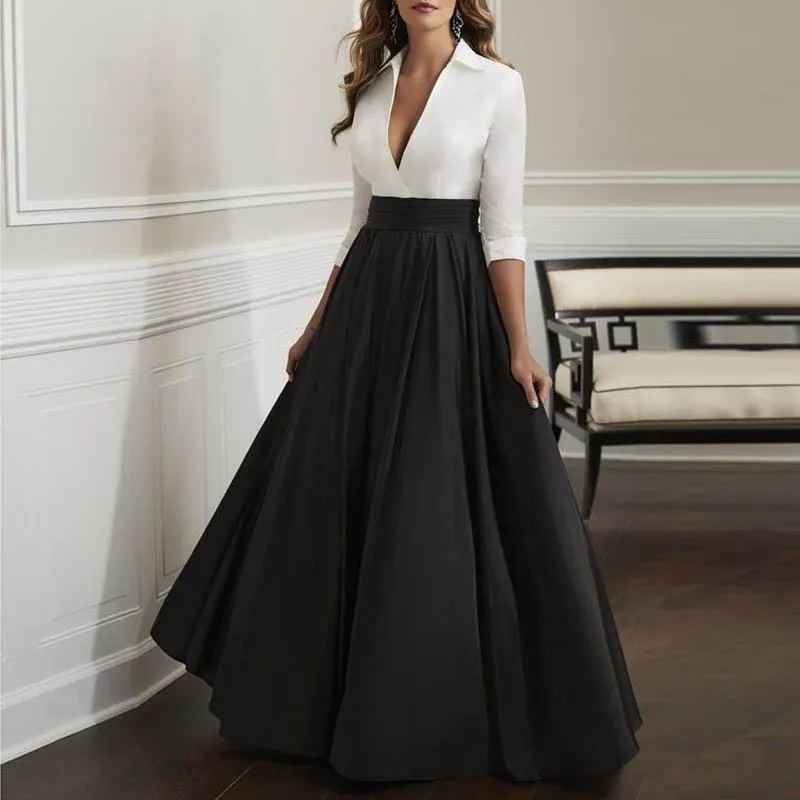 Capris zwarte satijn maxi rok voor vrouwen hoge taille een lijnvloer lengte formele lange rokken voor kantoor dame vintage avond rok saia