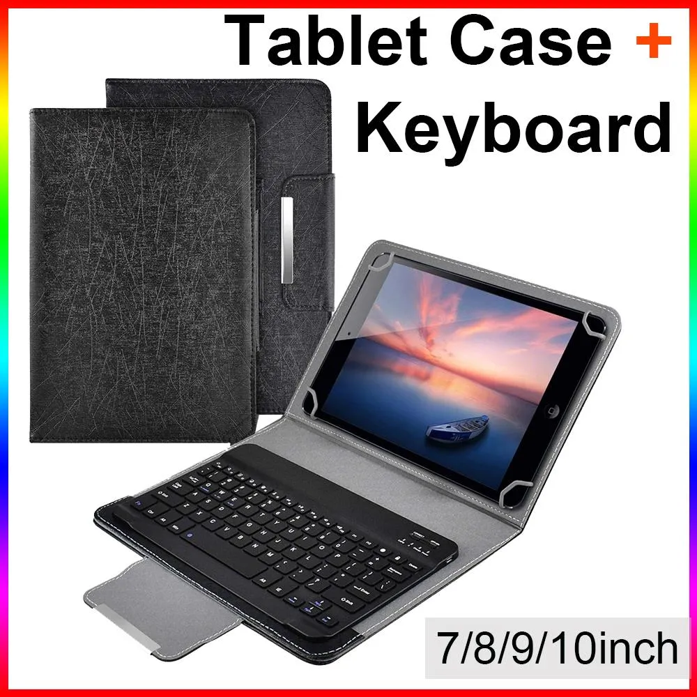 Case Tablet Case voor 7/8 9/10 10,1 inch tablets voor Android iOS Windows Bluetooth -toetsenbordomslag voor iPad Samsung Lenovo Teclast Pad