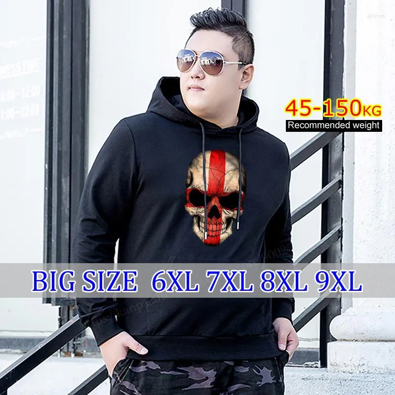 Men's Hoodies 6xl 7XL Hooded Skull Big Man 9xl Oversize Clothes For Men Hip-hop Hoodie Artist Painting Fashion Autumn/Winter