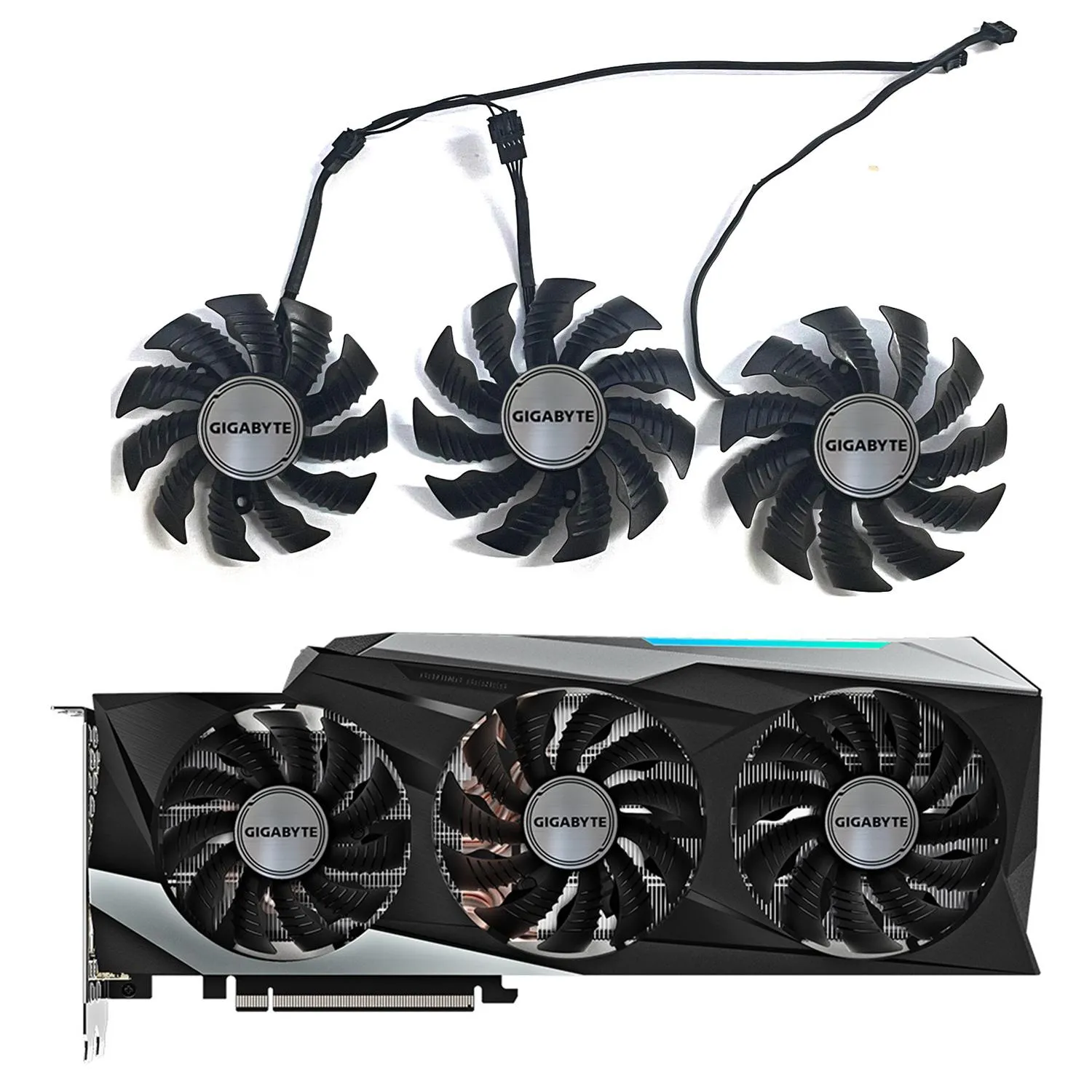 Pedler 3pcs T128015SU 82mm 87mm RTX 3080 GIGABYTE GEFORCE RTX için GPU Soğutucu 3080 3070TI 3080TI 3090 Eagle Oyun Grafik Kartı Fan Fan Fan Fan