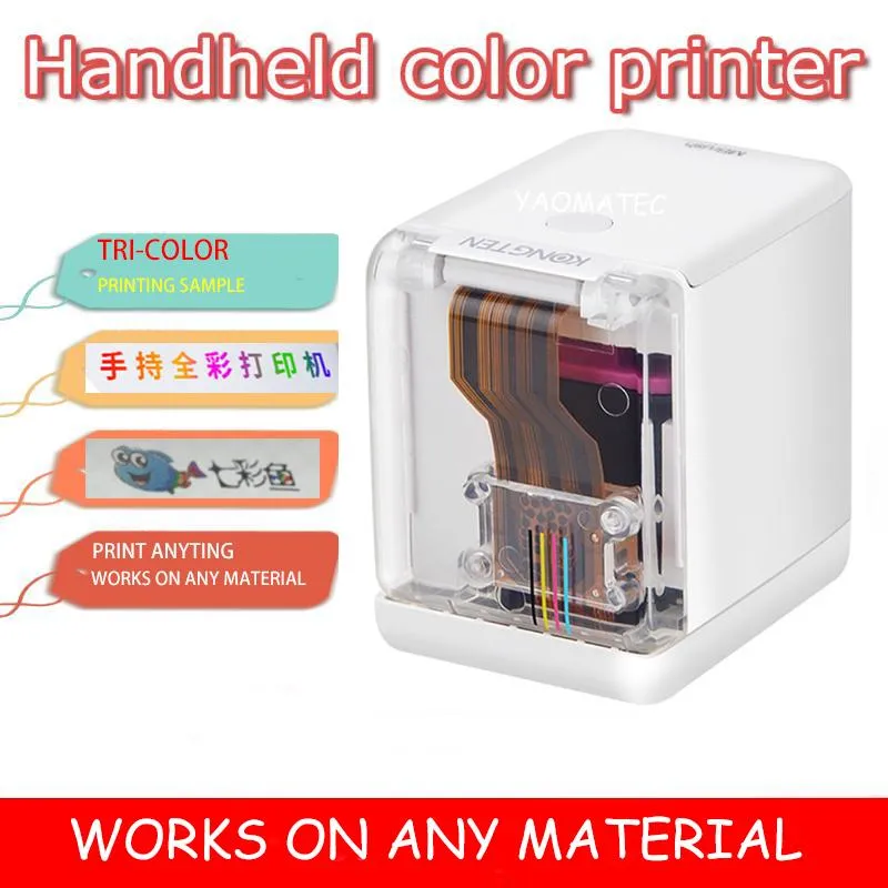 Drucker Handheld Mobile Drucker papierloser Multisurface -Tattoo -Fotusterbar Code Mbrush tragbarer Mini -Farbdrucker
