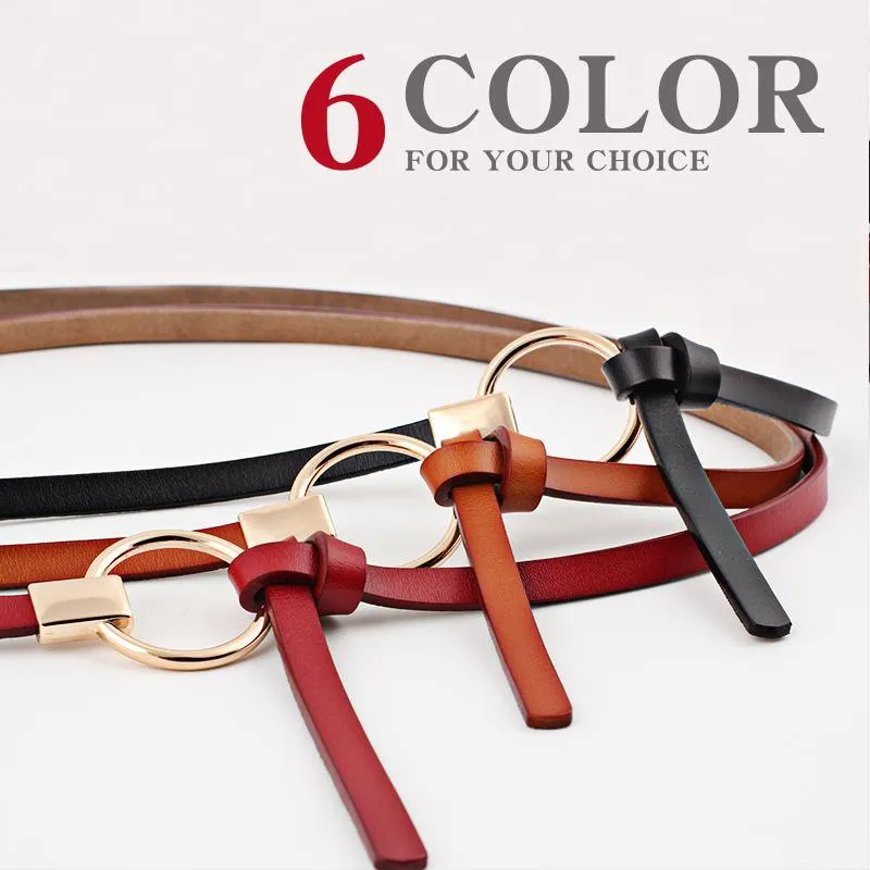 Belts Women Waist Belt Lovely Women's Big Ring Decorated Female Est Design Gold Pin Buckle Solid Genuine Leather Strap