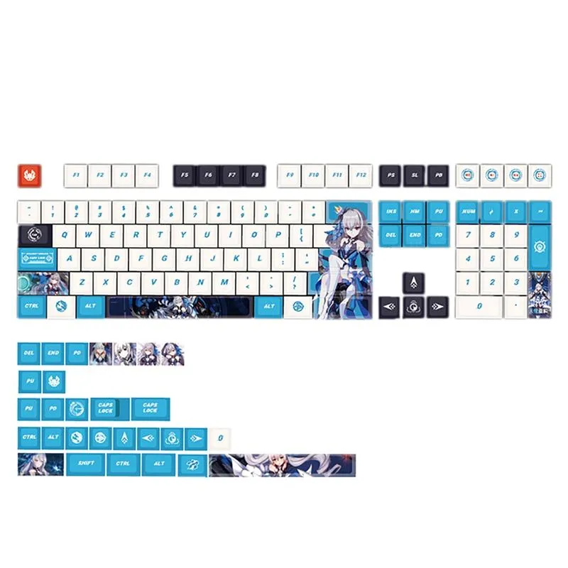 Accessoires 137Key PBT Mechanische toetsenbordkap Sublimatie Hoogte 6.25U KeyCaps Ondersteuning 61/64/68/84/87/96/98/104/108 KEYS