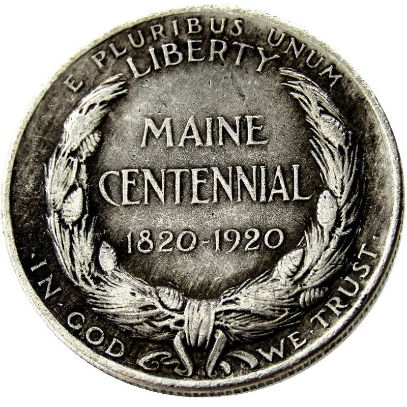 1920 Maine Commemorative Half Dollar Silver Plated Copy Coin