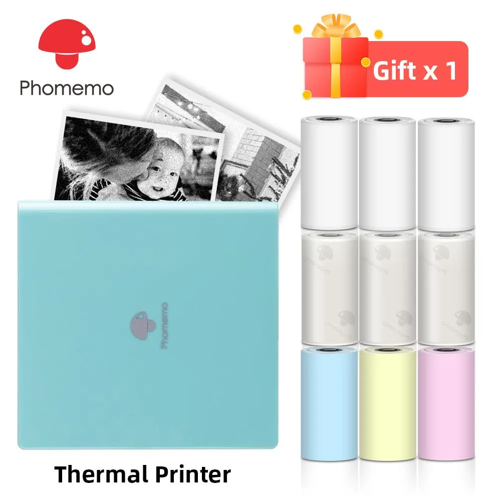 Skrivare Phomemo M02 Portable Printer 203DPI Wireless Bluetoothcompatible Thermal Mini Pocket 53mm Photo Mobil skrivare för hemmakontor