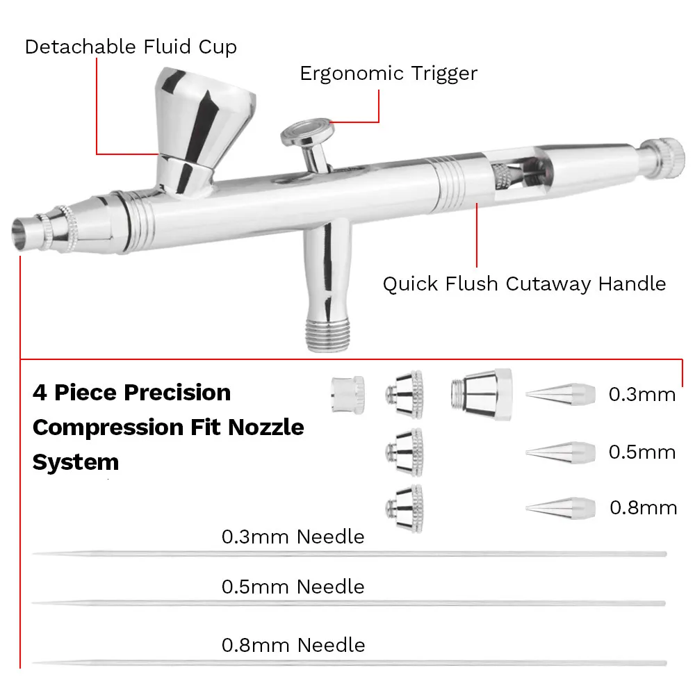 5 Pcs Airbrush 0.3mm Needle Fluid Tips Airbrushes Needle Spray 0.3