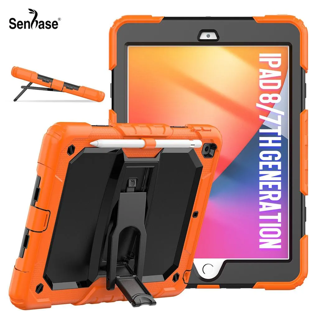 Case pour Apple iPad 10.2 2019 2020 2021 7th 8th 9th Gen A2197 A2602 Case Kids Kids Safe Silicon PC Hybrid Troping Stand Tablet Cover