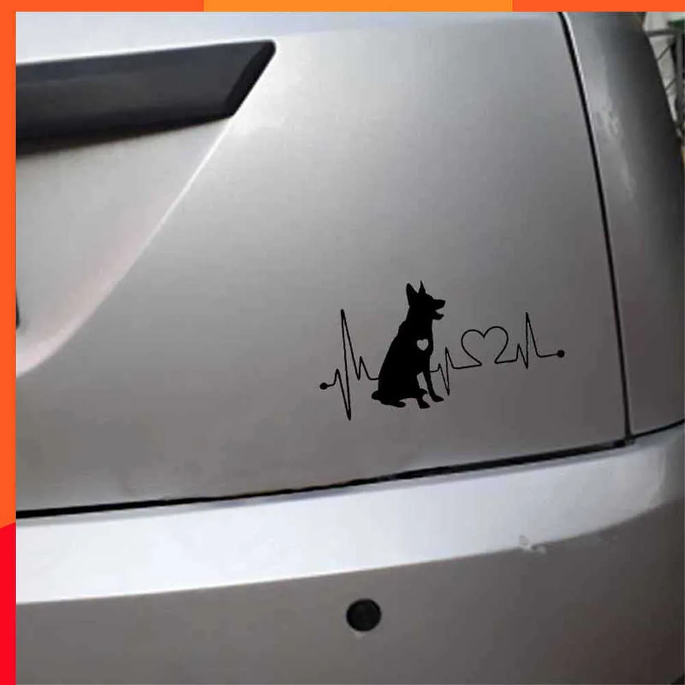 Ny Silver Car Sticker Universal Portable Waterproof Hållbara stabila biltillbehör Tyska Shepherd Dog Car Sticker Creative