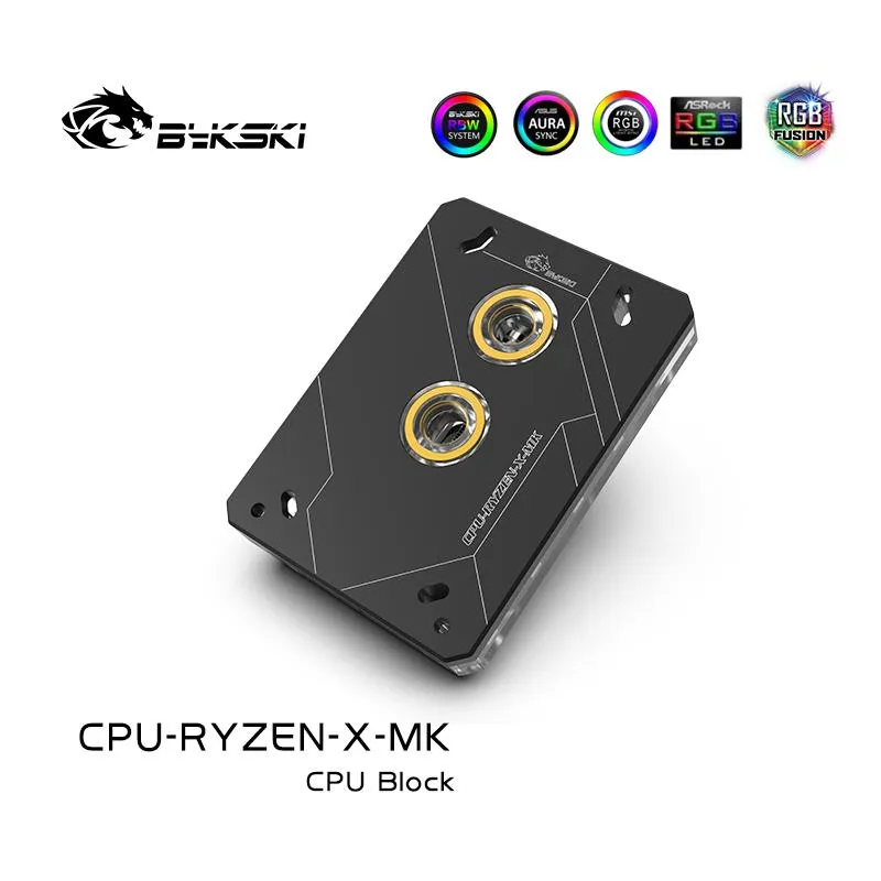 Refroidissement Bykski CPU Bloque d'eau Utilisation pour AMD Ryzen3000 AM3 AM3 + AM4 1950X TR4 X399 X570 Motherard / 5V 3pin RAGB Light / Copper Radiateur