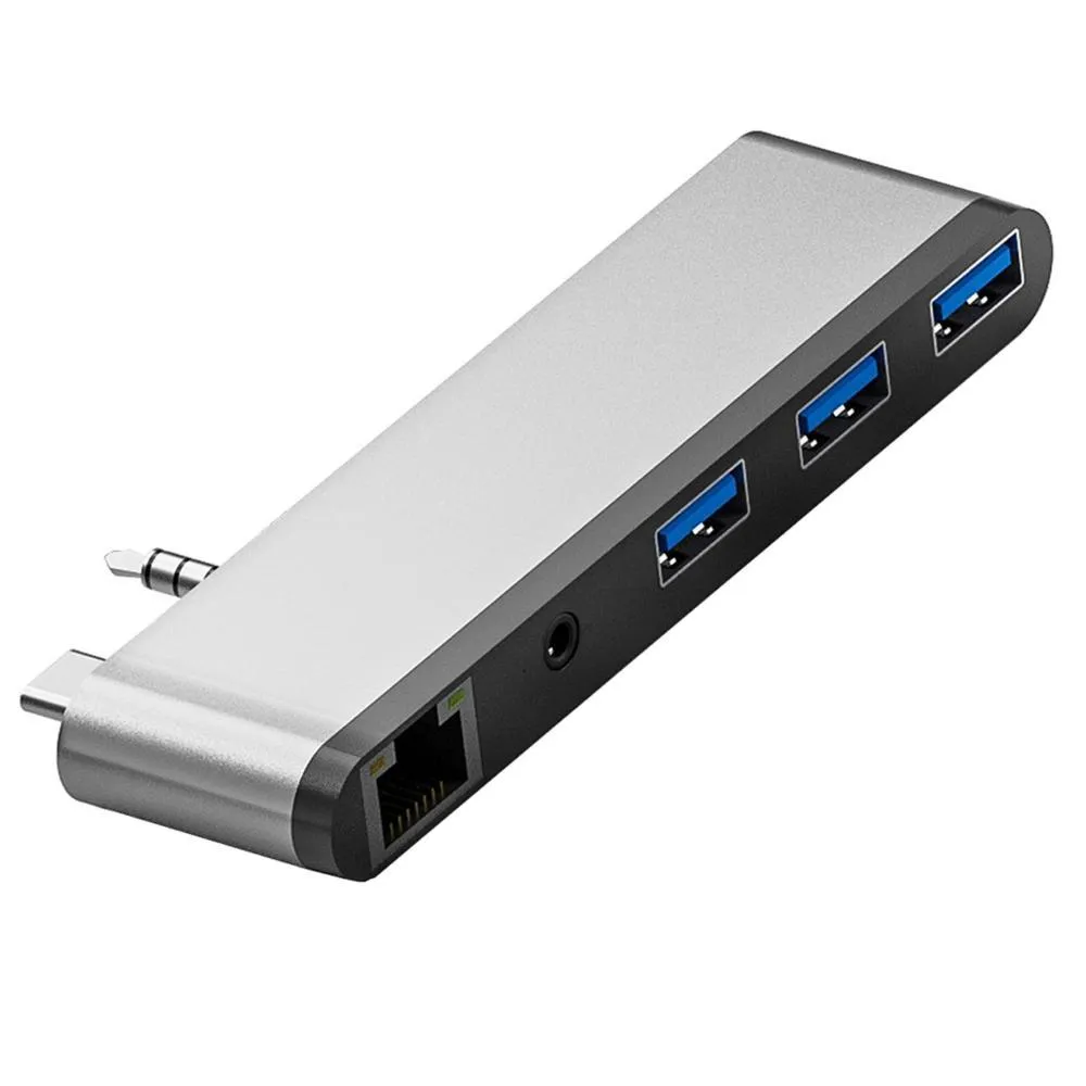 ハブマルチポートUSB CハブタイプドッキングステーションUSB 3.0 SDリーダー3.5mm AUXポートRJ45新しいMacBook Pro 2021 14/16インチ用のイーサネット