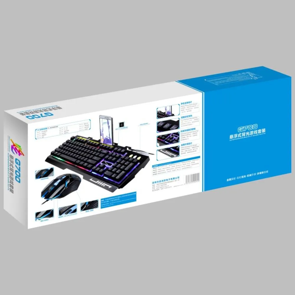 Backlight Gaming Keyboard Mouse Combos Bundles USB Wired Illuminated Professional Backlit For Gamers 7 Colors LED (3)