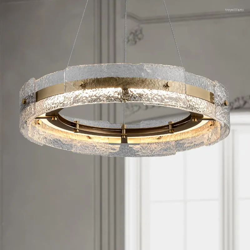 Pendelleuchten, rund, klares Glas, LED-Kronleuchter, modernes Licht, luxuriös, Ring, Wohnzimmer, Esszimmer, Schlafzimmer, Beleuchtungskörper, Kabel