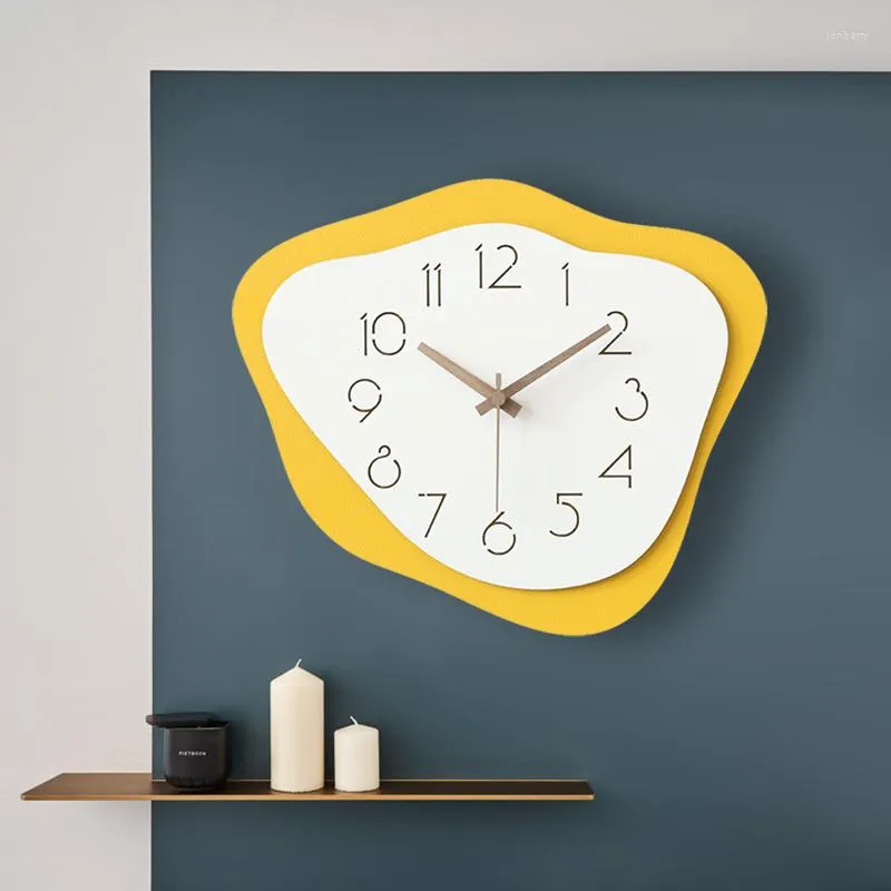 Zegary ścienne Projektuj duży zegar współczesny sztuka ciche zegarek luksusowy drewniany mechanizm kreatywny cyfrowy dekoracja salonu wh