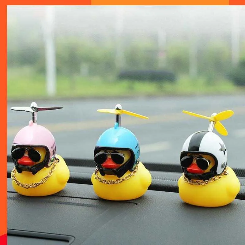 New Cute Rubber Duck Dashboard Decoration Yellow Car Ornament Accessory ...